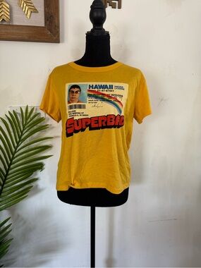 Mighty Fine Yellow SUPERBAD Graphic Short Sleeve Tee